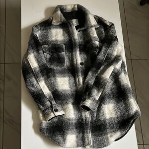 Joie Black and White Plaid Jacket size small